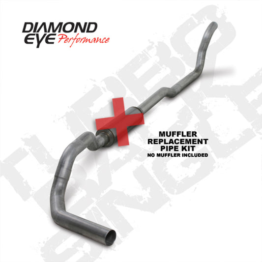 Diamond Eye K4209A-RP 4in Turbo-Back Exhaust Muffler Replacement Pipe - 1989-1993 Dodge D250/D350 | Aluminized