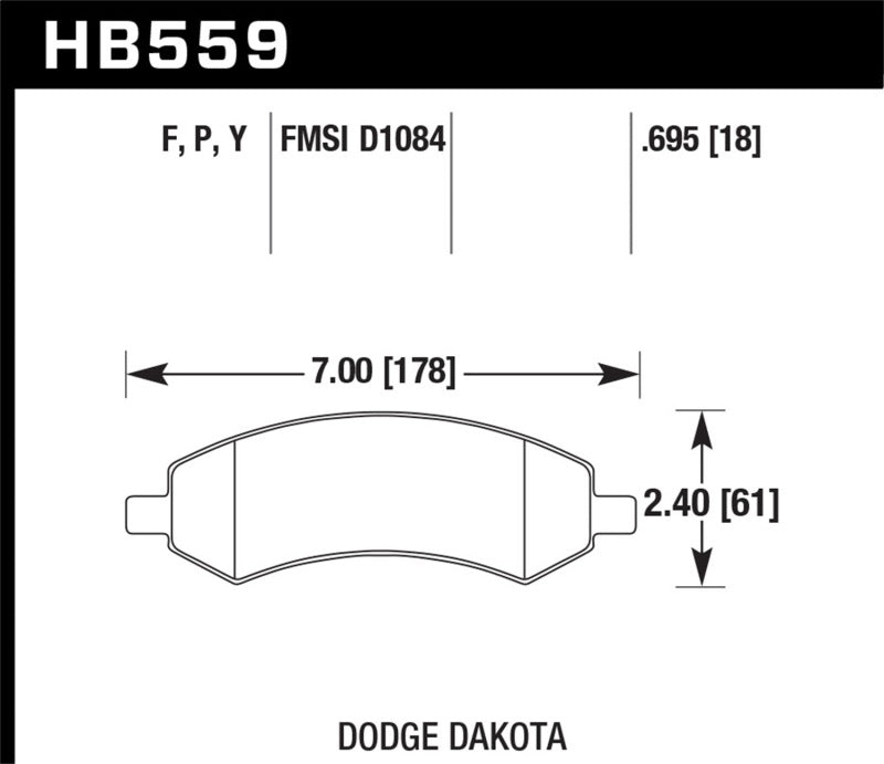 Hawk Performance HB559F.695 HPS Performance Street Brake Pads