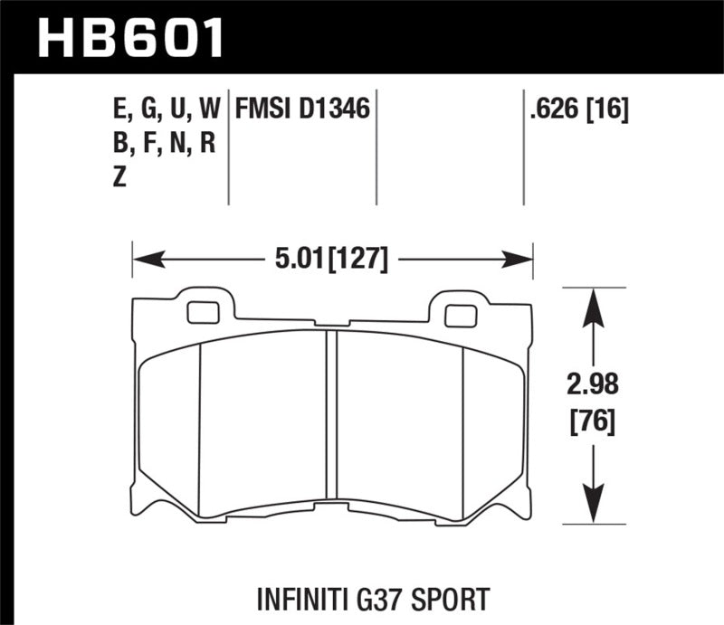 Hawk Performance HB601C.626 HPX Motorsport Brake Pads