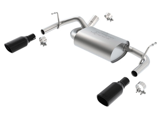 Borla 11834BC 12-16 Jeep Wrangler 3.6AT/MT 4WD 2+4DR S/ SQ /RL/AC SR 2.5in, 2in Tip 3.5 sqx8 Black Chrome - #11834BC