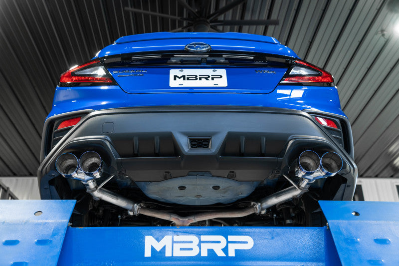 MBRP 2022 Subaru WRX 2.5in Dual Split Rear Exit with Quad BE Tips - T304