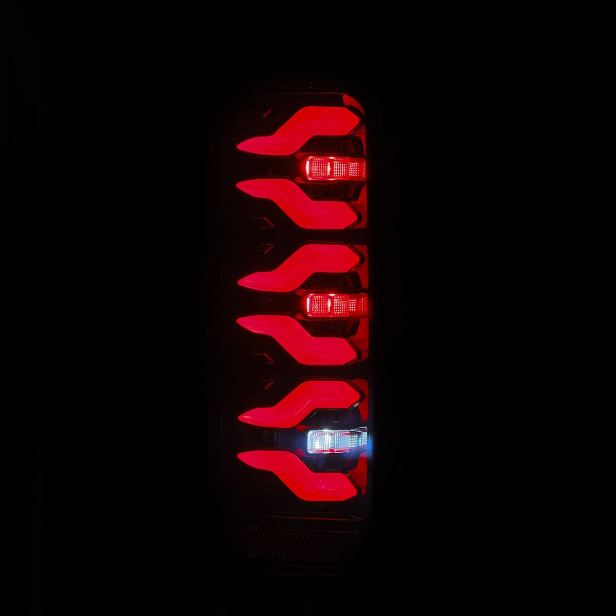 AlphaRex 658007 87-96 Ford Bronco/F-150 Luxx-Series LED Tail Lights - Black Red