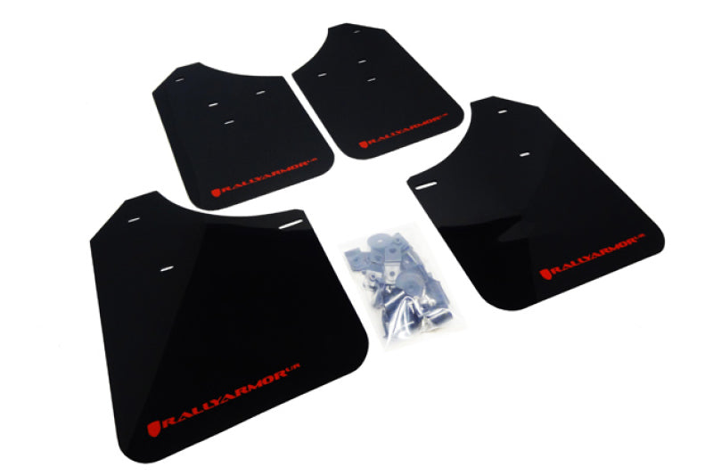Rally Armor UR Mud Flaps - 2002-2007 Subaru Impreza - Black/Red Logo - #MF1-UR-BLK/RD