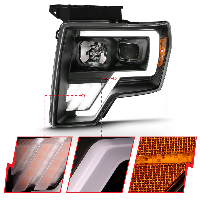 ANZO 2009-2014 Ford F-150 LED Projector Headlights