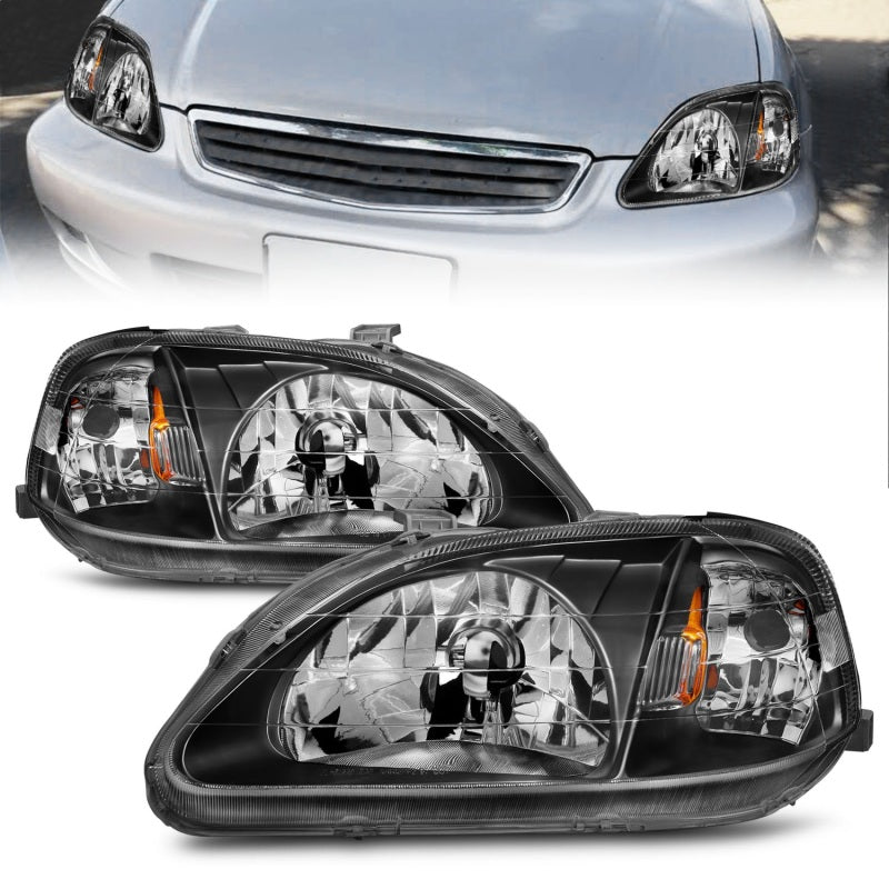 ANZO 1999-2000 Honda Civic Crystal Headlights