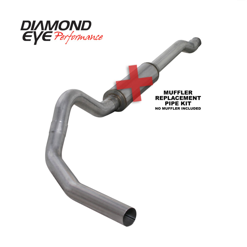 Diamond Eye K4338A-RP 4in Cat-Back Exhaust Muffler Replacement Pipe - 2003-2007 Ford F-250/F-350 | Aluminized