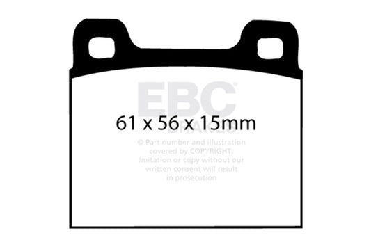 EBC 82-89 Maserati Biturbo 2.5 Twin Turbo Ultimax2 Rear Brake Pads UD031