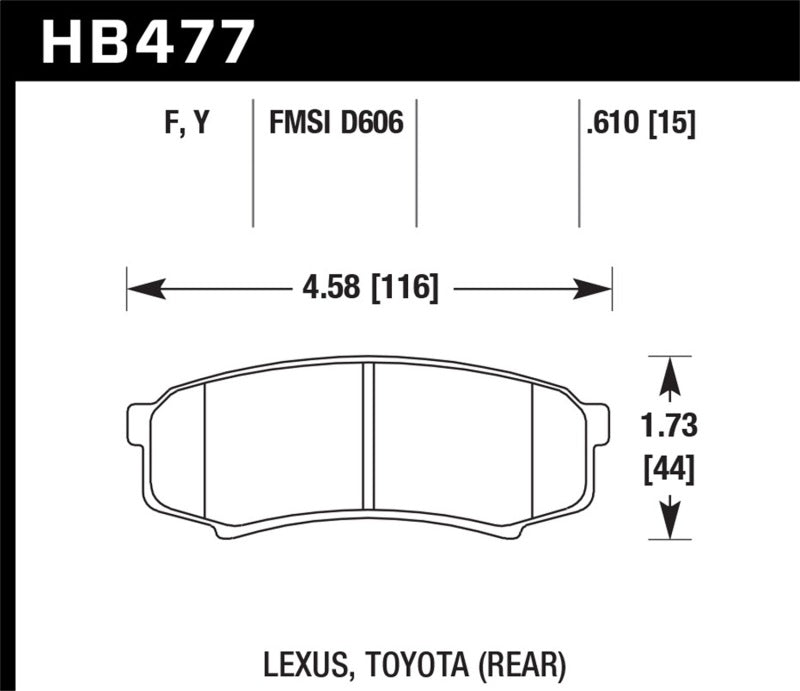 Hawk Performance HB477Y.610 LTS Light Truck and SUV Street Brake Pads