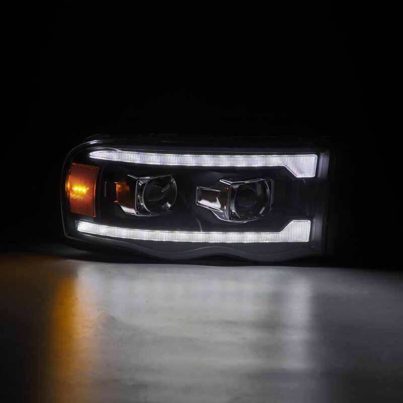 AlphaRex 880571 02-05 Dodge Ram 1500 PRO-Series Projector Headlights Plank Style Chrome with Sequential Signal