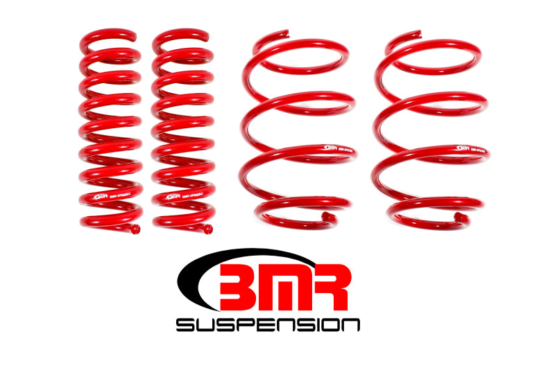 BMR 2016-2024 6th Gen Camaro V8 Performance Version Lowering Springs (Set Of 4) - Red