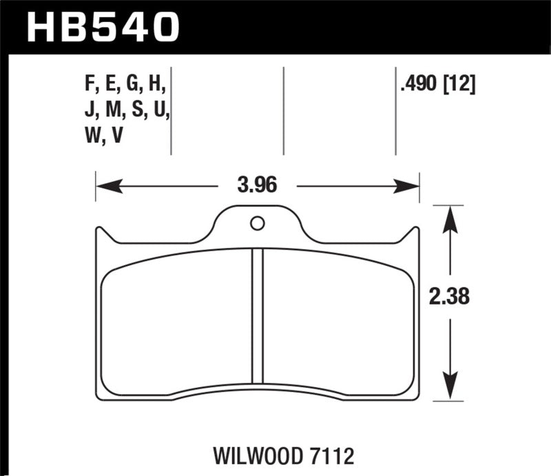 Hawk Performance HB540G.490 DTC-60 Motorsport Brake Pads