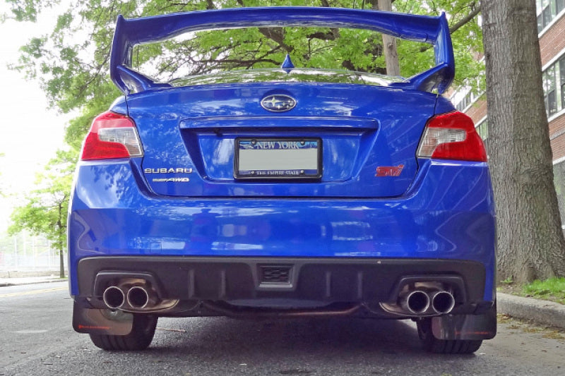 Rally Armor UR Mud Flaps - 2015-2021 Subaru WRX / WRX STI - Black/Red Logo - #MF32-UR-BLK/RD