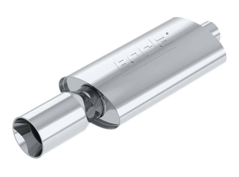 Borla 40057 Boomer Muffler Thumper Oval 2-1/4in In 4in Side Round Out - #40057