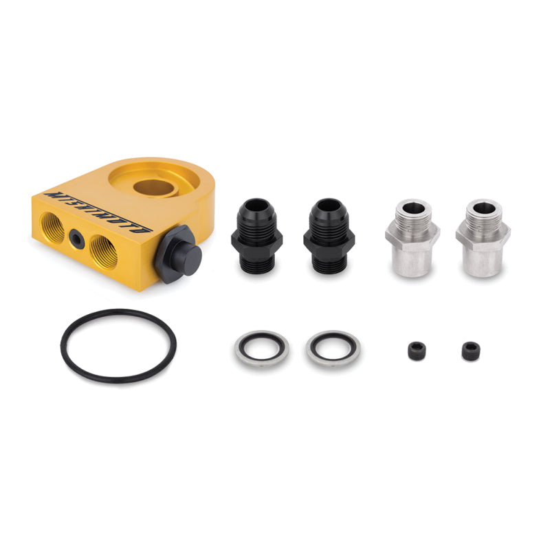 Mishimoto Universal Thermostatic Oil Cooler Kit 16-Row Black - #MMOC-U16TBK