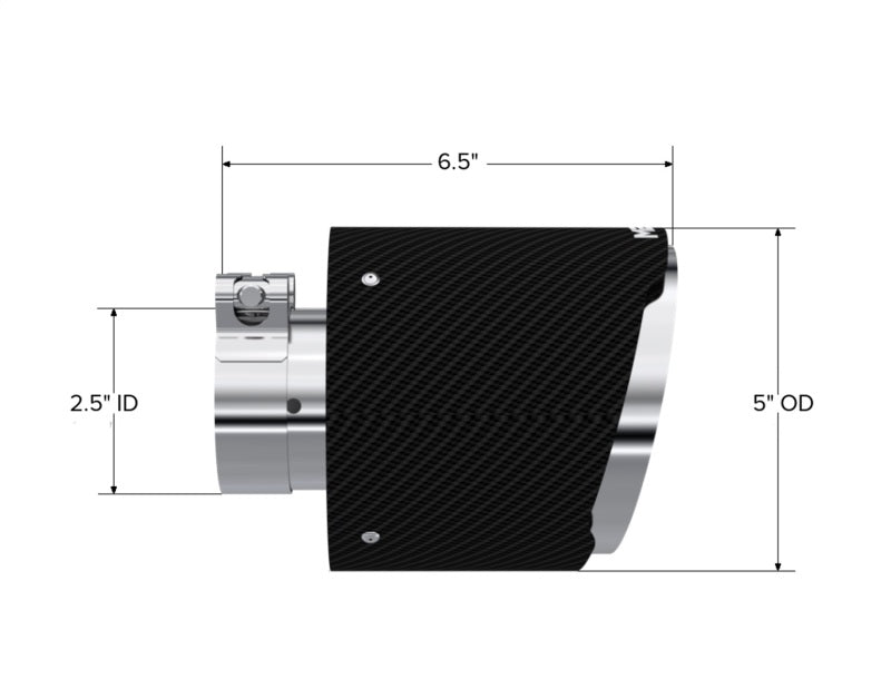 MBRP Univ Carbon Fiber Tip 2.5in ID / 5in OD Out / 6.5in Length