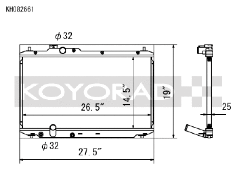 Koyo KH082661 for 2012-2015 Honda Civic SI 2.4L (MT) Radiator