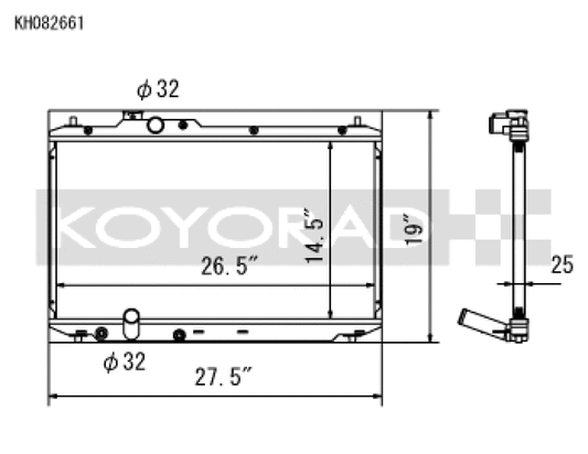 Koyo KH082661 for 12-15 Honda Civic SI 2.4L (MT) Radiator