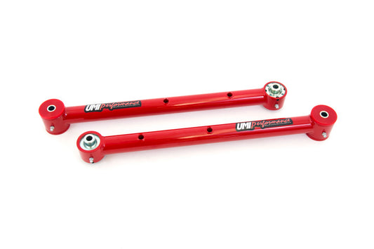 UMI Performance 3038-R Lower Control Arms Polyurethane/Roto-Joint Red