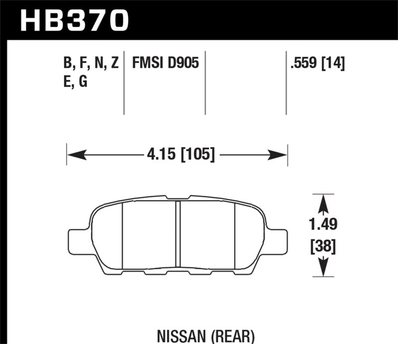 Hawk Performance HB370N.559 HP Plus Crossover Street/Motorsport Brake Pads