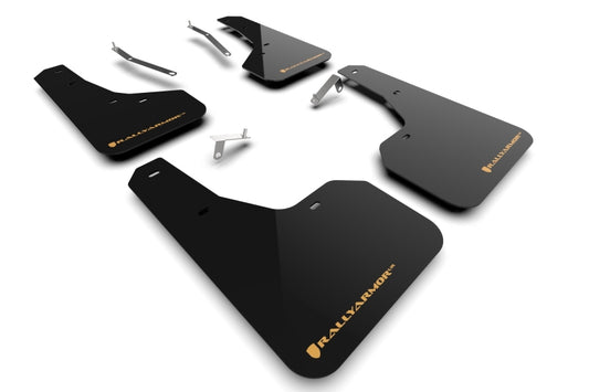Rally Armor UR Mud Flaps - 2022-2025 Subaru Forester - Black/Orange Logo - #MF82-UR-BLK/WOR