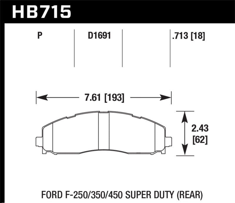 Hawk Performance HB715Y.713 LTS Light Truck and SUV Street Brake Pads