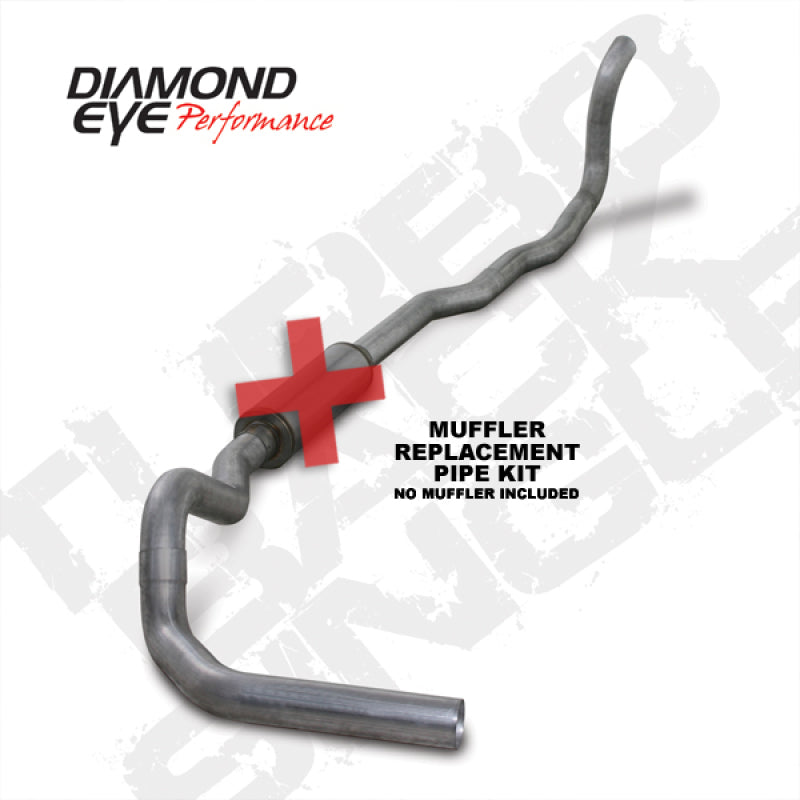 Diamond Eye K4211A-RP 4in Turbo-Back Exhaust Muffler Replacement Pipe - 1989-1993 Dodge W250/W350 | Aluminized