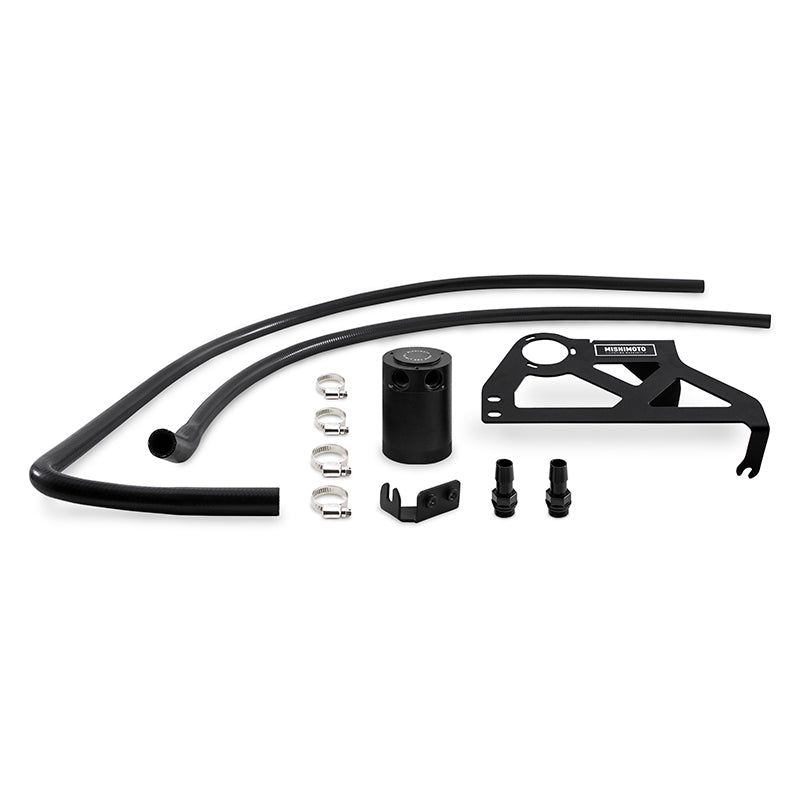 Mishimoto 12-18 Jeep Wrangler JK Baffled Oil Catch Can Kit - Black - #MMBCC-WR6-12PBE2