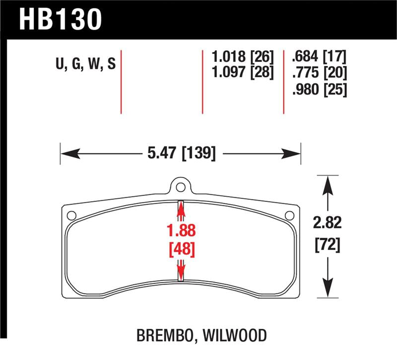 Hawk Performance HB130U.980 DTC-70 Motorsport Brake Pads