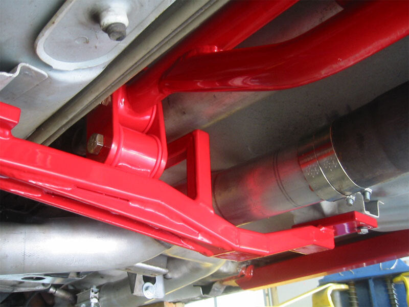 UMI Performance 2203AS-R Tunnel Brace Mount Long Tube Header-Ups with Loop Red