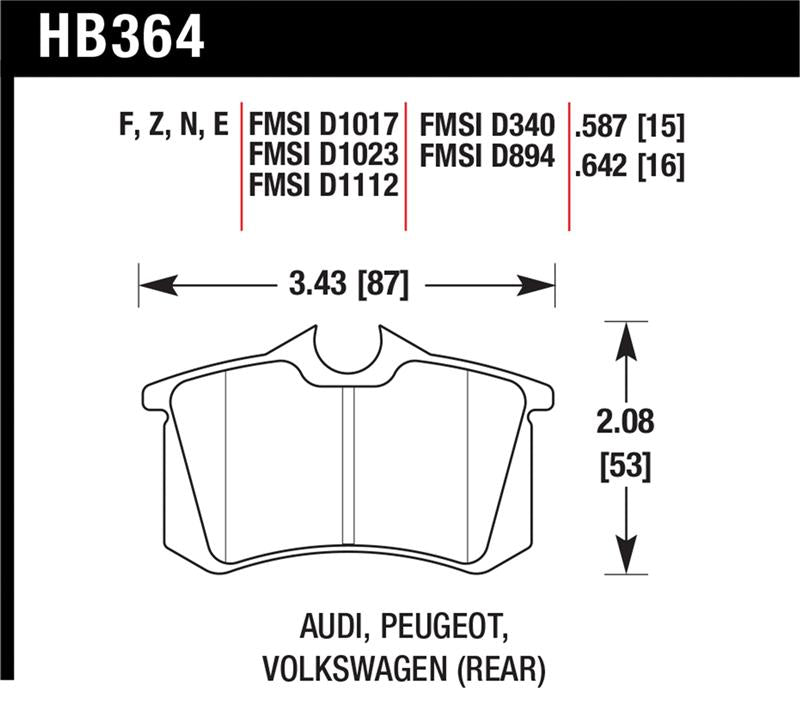 Hawk Performance HB364N.587 HP Plus Crossover Street/Motorsport Brake Pads