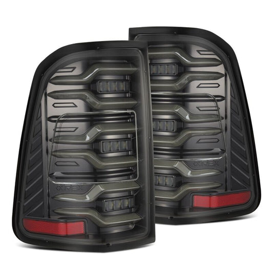 AlphaRex 640030 19-21 Dodge Ram 1500 Luxx-Series LED Tail Lights Alpha-Black w/Activation Light/Sequential Signal