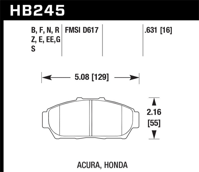 Hawk Performance HB245D.631 ER-1 Motorsport Brake Pads