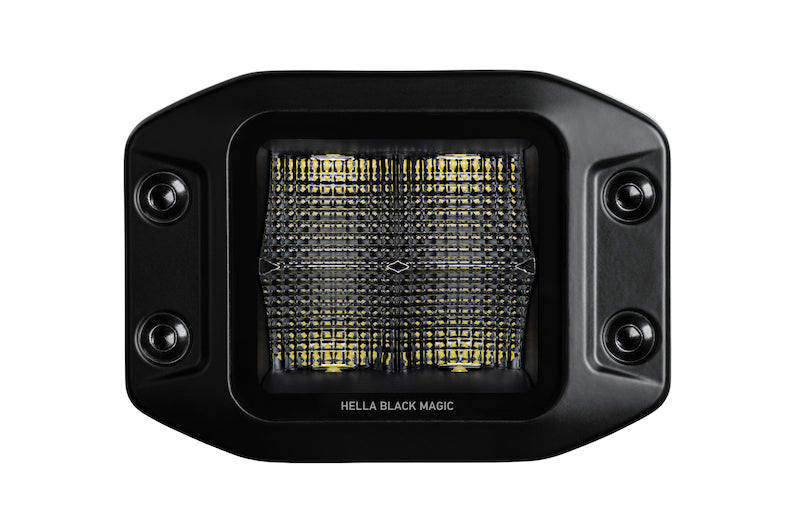 HELLA 358176831 Black Magic 3.2in LED Cube Kit - Flood Beam (Flush Mount)