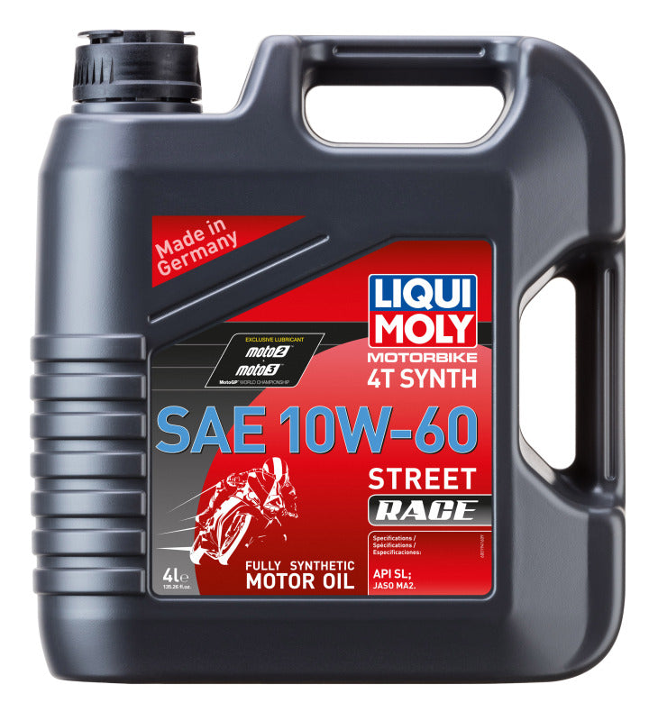 LIQUI MOLY 4L Motorbike 4T Synth SAE 10W-60 Street Race (20072) - Pack of 4