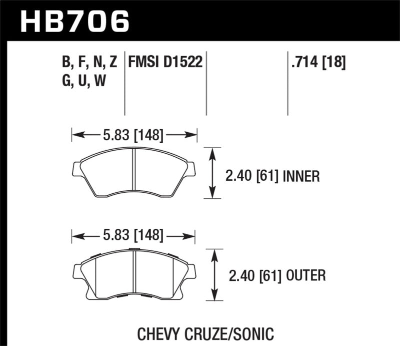Hawk Performance HB706N.714 HP Plus Crossover Street/Motorsport Brake Pads
