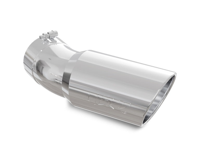 MBRP T5154 T304 Angled Rolled End Tip with 6in O.D, 5in Inlet, 15 1/2in in Length, 30 Degree Bend
