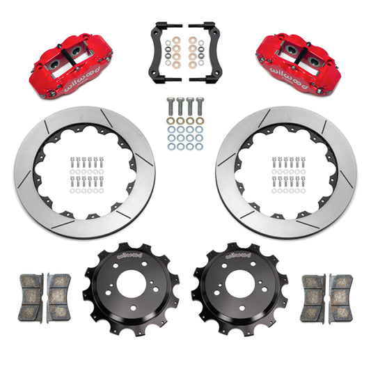 Wilwood 89-02 Nissan Skyline Superlite 4R Rear BBK w/ 13.50in Diameter Slotted Rotor - Red - #140-18274-R