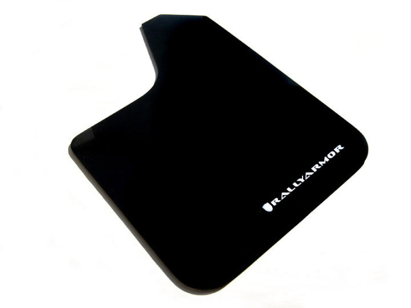 Rally Armor Basic Mud Flaps - Universal - Black/White Logo - #MF12-BAS-WH