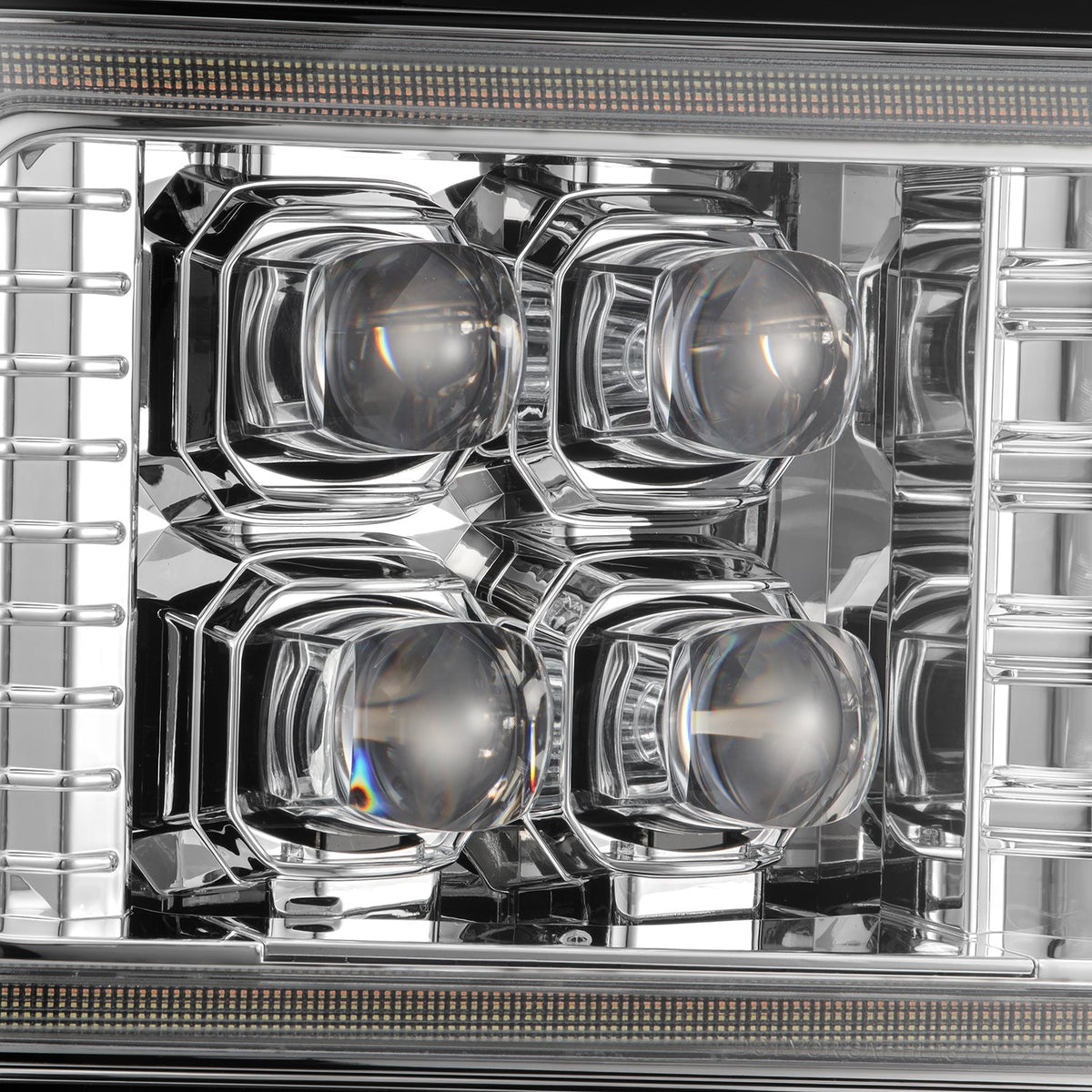 AlphaRex 880377 92-96 Ford Bronco NOVA LED Projector Headlights Chrome with Activation Light Sequential Signal and Switchback DRL