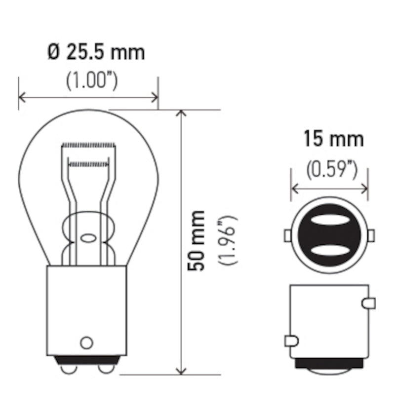 HELLA 1157 12V 27/8W BAY15d S8 Bulb