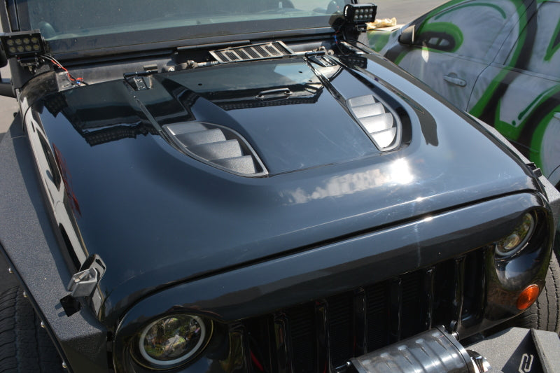 DV8 Offroad 07-18 Jeep Wrangler JK Rubicon 10th Anniversary Replica Hood - #HDMB07-TA