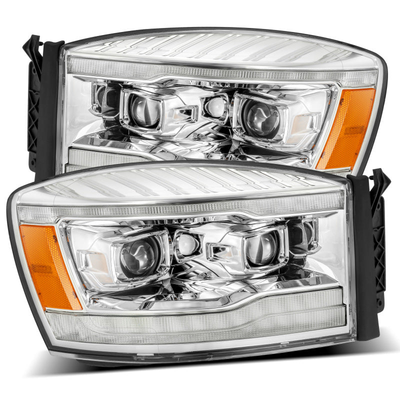 AlphaRex 880534 06-08 Dodge Ram 1500 HD LUXX LED Projector Headlights Plank Style Chrome w/Sequential Signal/DRL