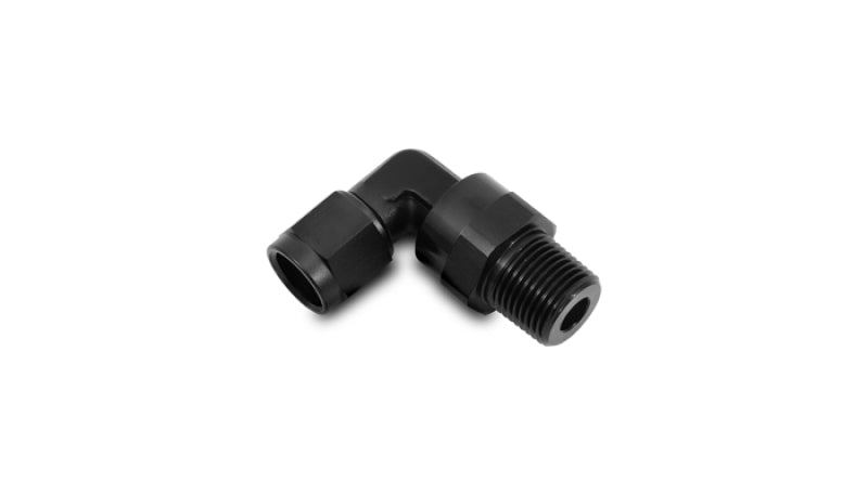 Vibrant -8AN to 1/4in NPT Female Swivel 90 Degree Adapter Fitting