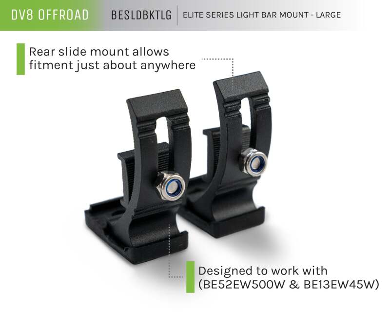 DV8 Offroad Elite Series Light Bar Mount - Large - #BESLDBKTLG