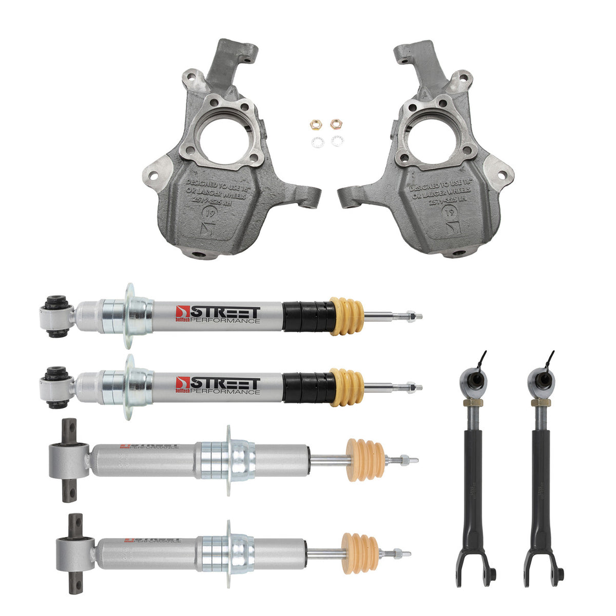 Belltech 21+ for GM SUV SWB Only Front And Rear Lowering Kit w/SP Struts