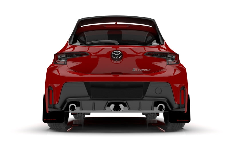 Rally Armor UR Mud Flaps - 2023-2026 Toyota GR Corolla - Red/White Logo - #MF89-UR-RD-WH