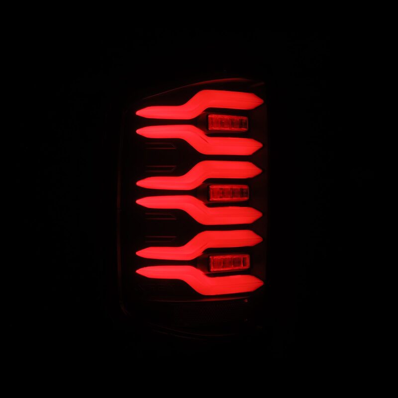 AlphaRex 620030 14-18 Chevrolet Silverado Luxx-Series LED Tail Lights Black w/Activation Light/Sequential Signal