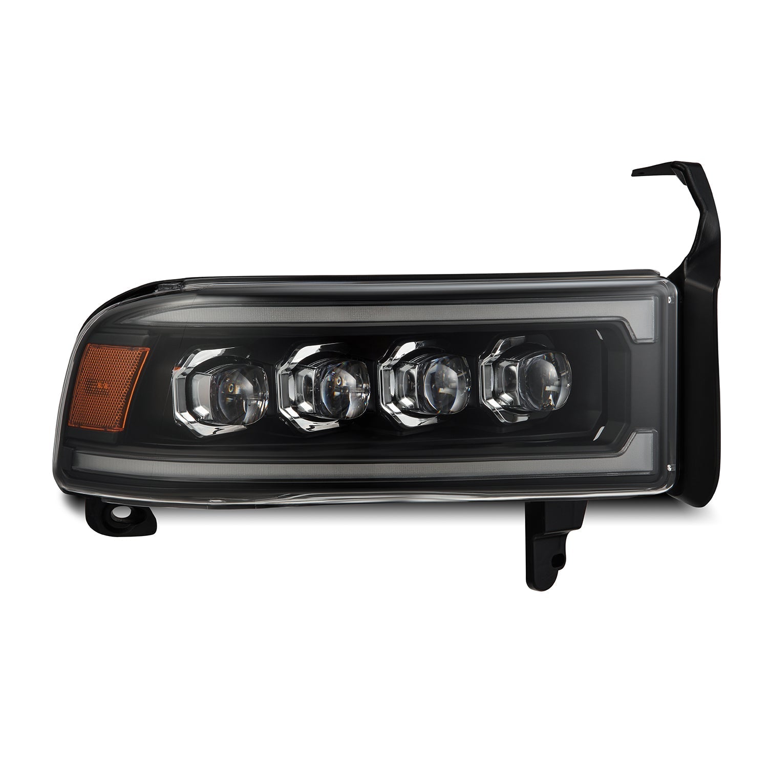 AlphaRex 880350 Dodge 94-01 RAM 1500 NOVA LED Projector Headlights Black w/Activation Light/Sequential Signal/Switchback DRL