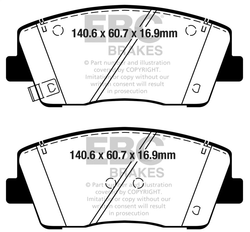 EBC 2019+ Genesis G70 2.0T Yellowstuff Front Brake Pads DP42358R