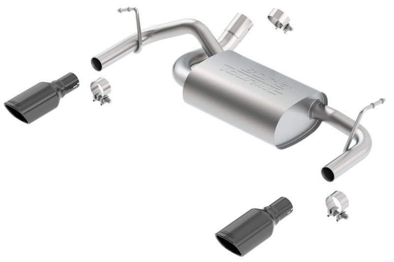 Borla 11834BC 12-16 Jeep Wrangler 3.6AT/MT 4WD 2+4DR S/ SQ /RL/AC SR 2.5in, 2in Tip 3.5 sqx8 Black Chrome - #11834BC